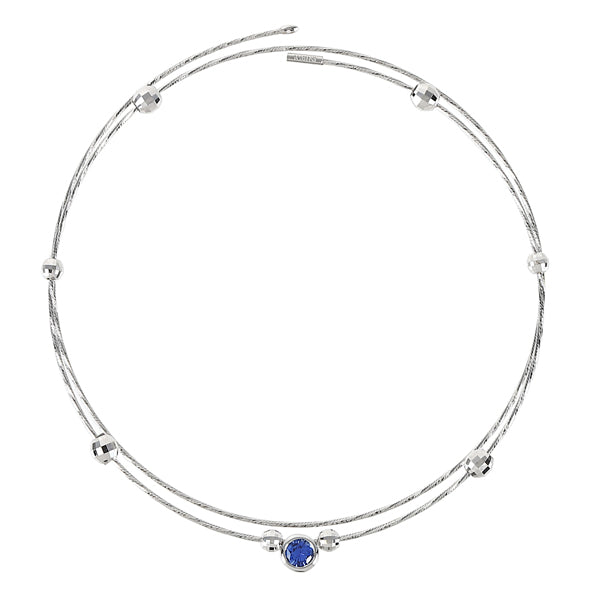 ブルーサファイア K18ブレスレット(クレサンベール/モンプレジール/フリーサイズ/9月誕生石)《WBCS4015》