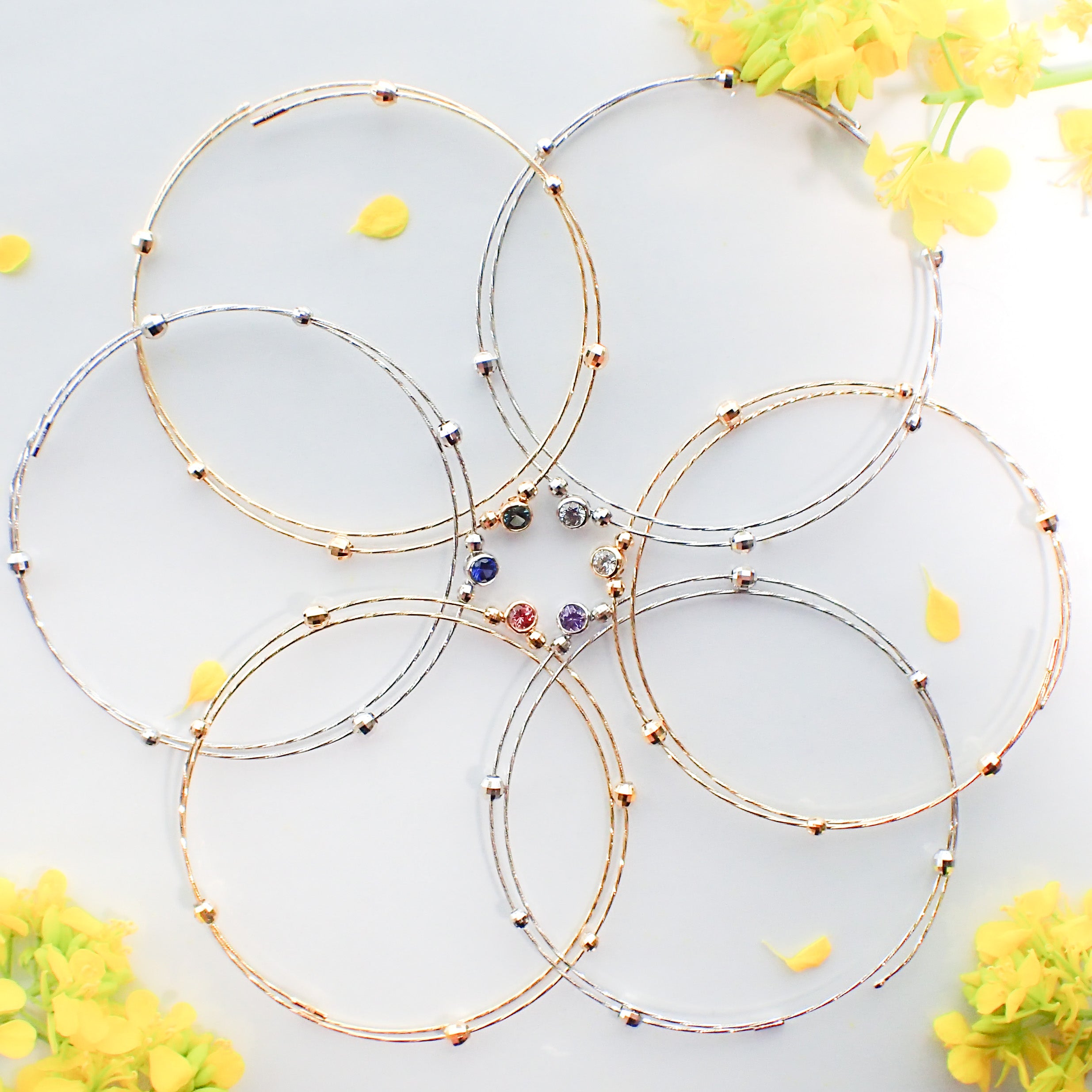 ブルーサファイア K18ブレスレット(クレサンベール/モンプレジール/フリーサイズ/9月誕生石)《WBCS4015》