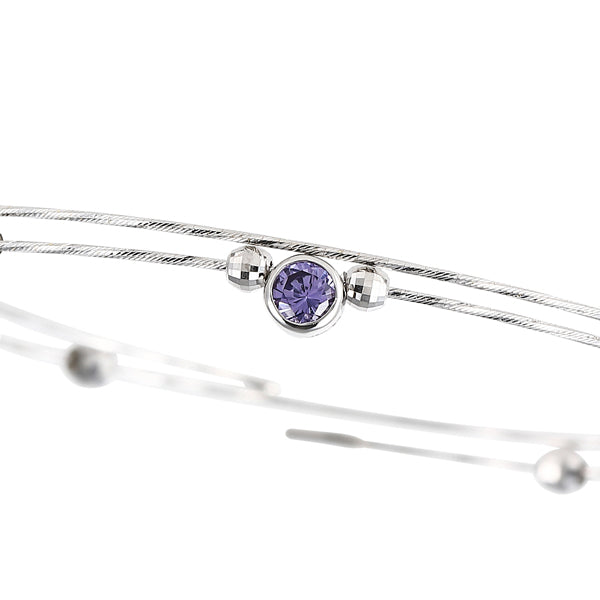 バイオレットサファイア K18ブレスレット(クレサンベール/モンプレジール/フリーサイズ/9月誕生石)《WBCS4016》
