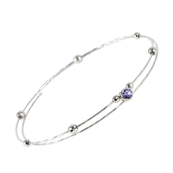 バイオレットサファイア K18ブレスレット(クレサンベール/モンプレジール/フリーサイズ/9月誕生石)《WBCS4016》