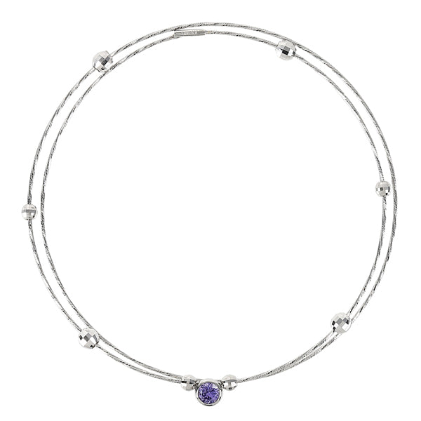 バイオレットサファイア K18ブレスレット(クレサンベール/モンプレジール/フリーサイズ/9月誕生石)《WBCS4016》