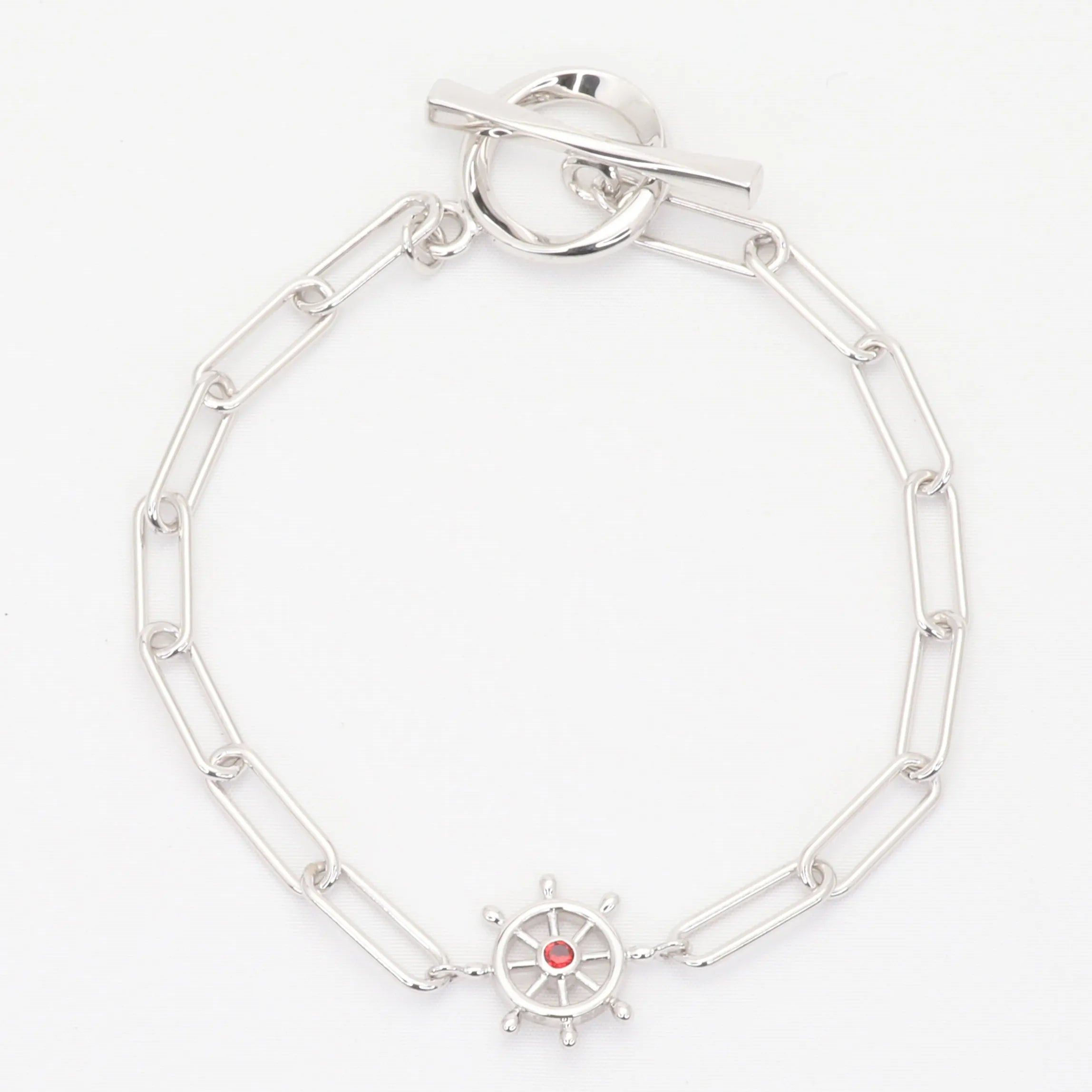 ルビー/ブルーサファイア SVブレスレット(クレサンベール/モンプレジール/舵モチーフ)《WBCX4288》