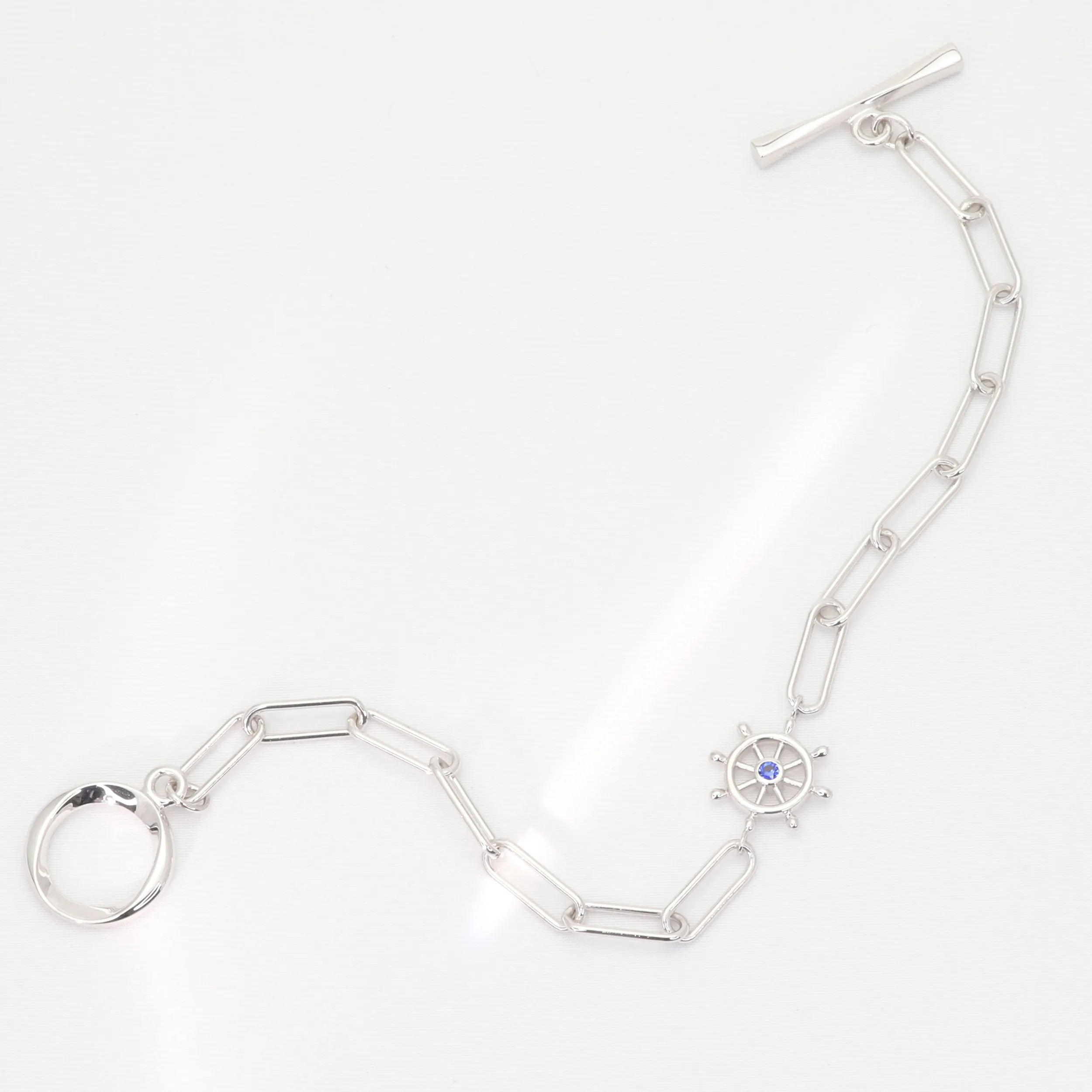 ルビー/ブルーサファイア SVブレスレット(クレサンベール/モンプレジール/舵モチーフ)《WBCX4288》