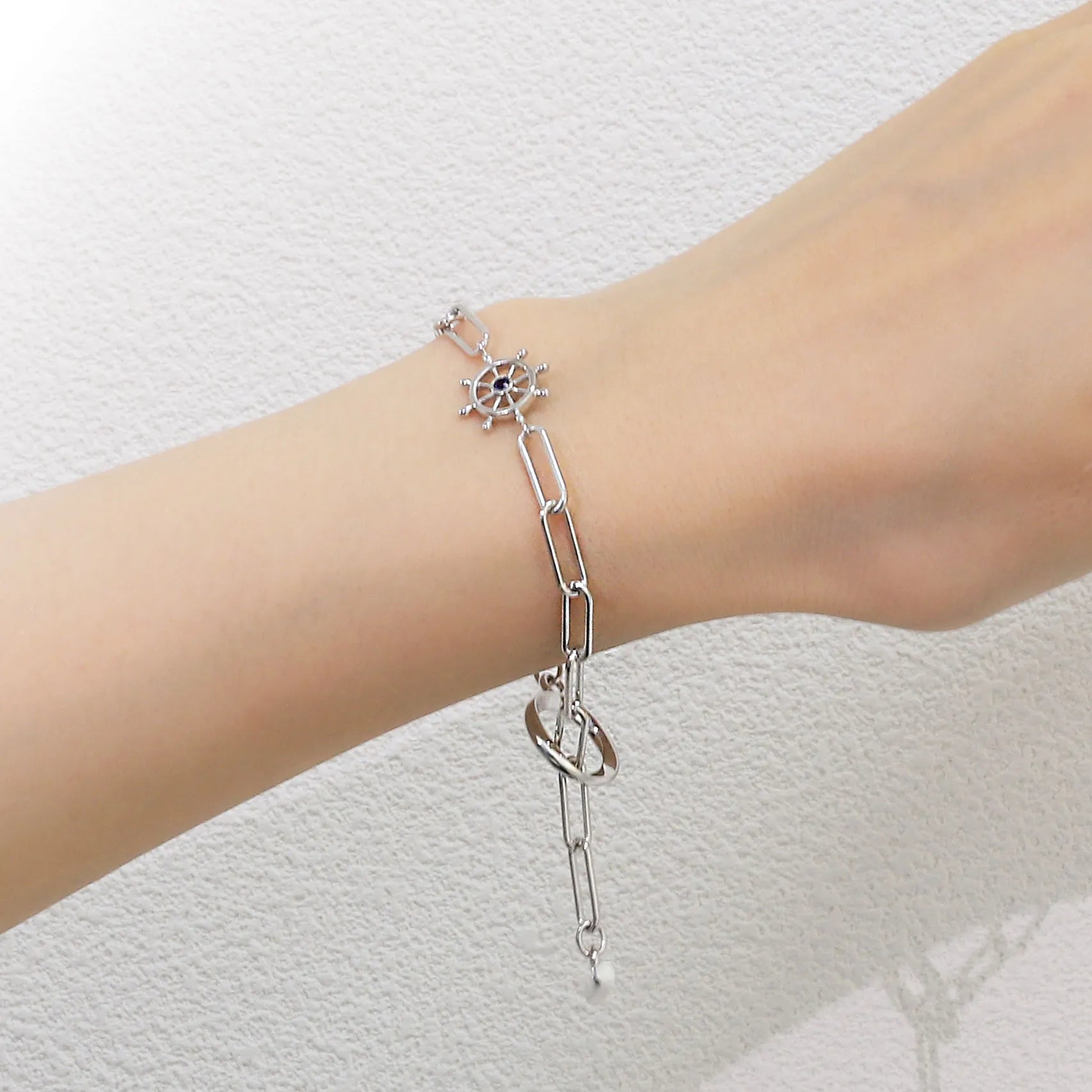 ルビー/ブルーサファイア SVブレスレット(クレサンベール/モンプレジール/舵モチーフ)《WBCX4288》