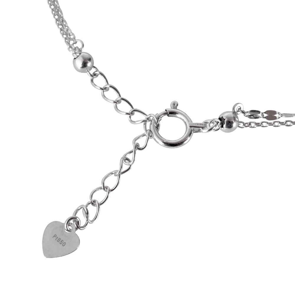 プラチナブレスレット/アンクレット(ペタルチェーン/ミラーボール/フリーアジャスター)《WBCY3569》