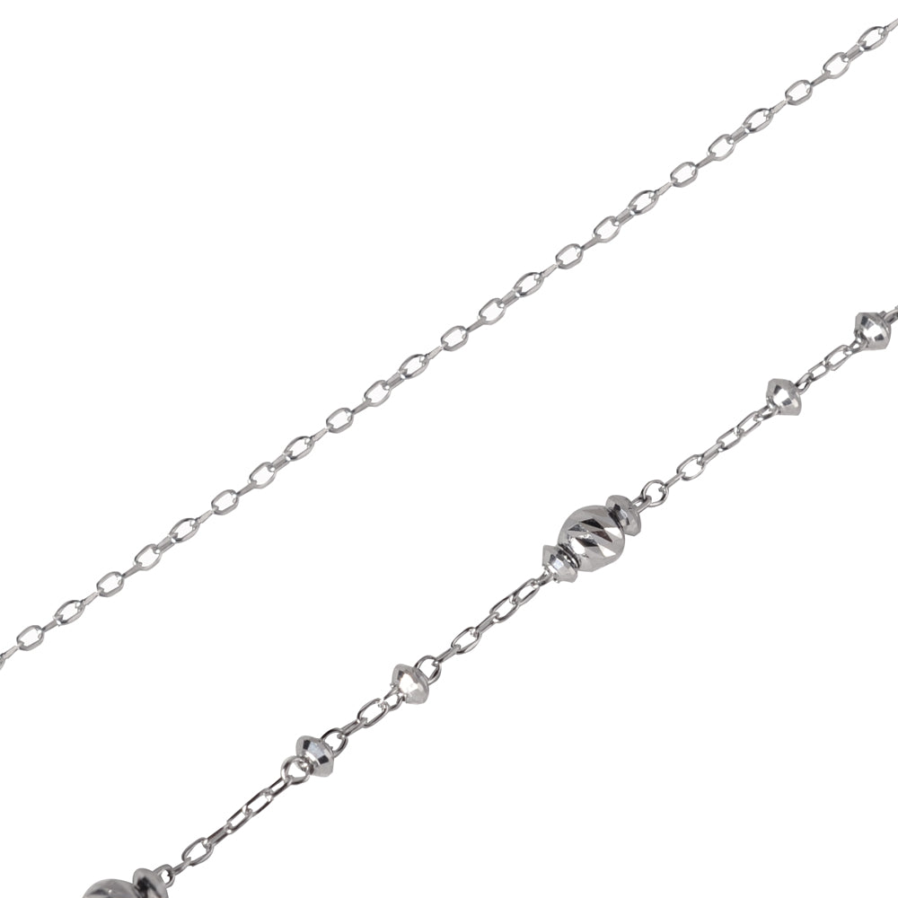 プラチナブレスレット/アンクレット(アズキチェーン/カットボール/フリーアジャスター)《WBCY3570》