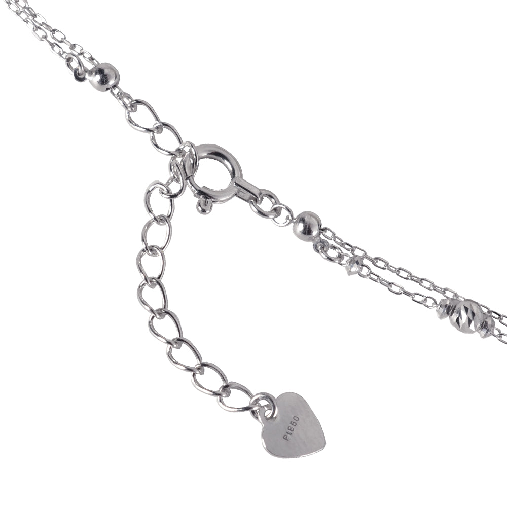 プラチナブレスレット/アンクレット(アズキチェーン/カットボール/フリーアジャスター)《WBCY3570》