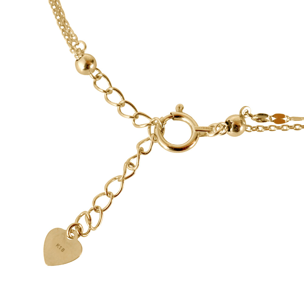 K18ブレスレット/アンクレット(ペタルチェーン/ミラーボール/フリーアジャスター)《WBCY3571》