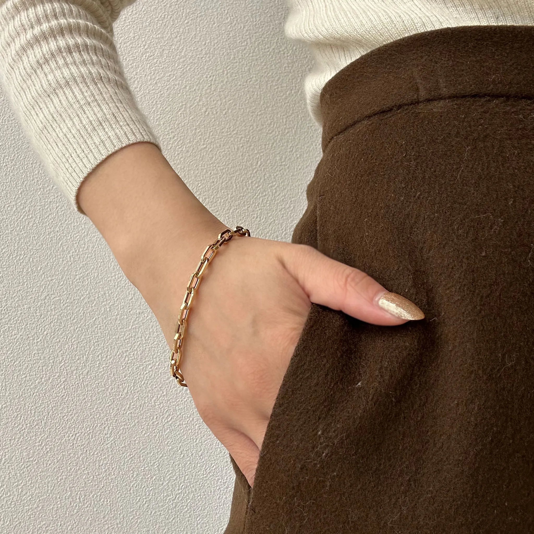 K18ブレスレット(中空/20cm)《WBCY4272》