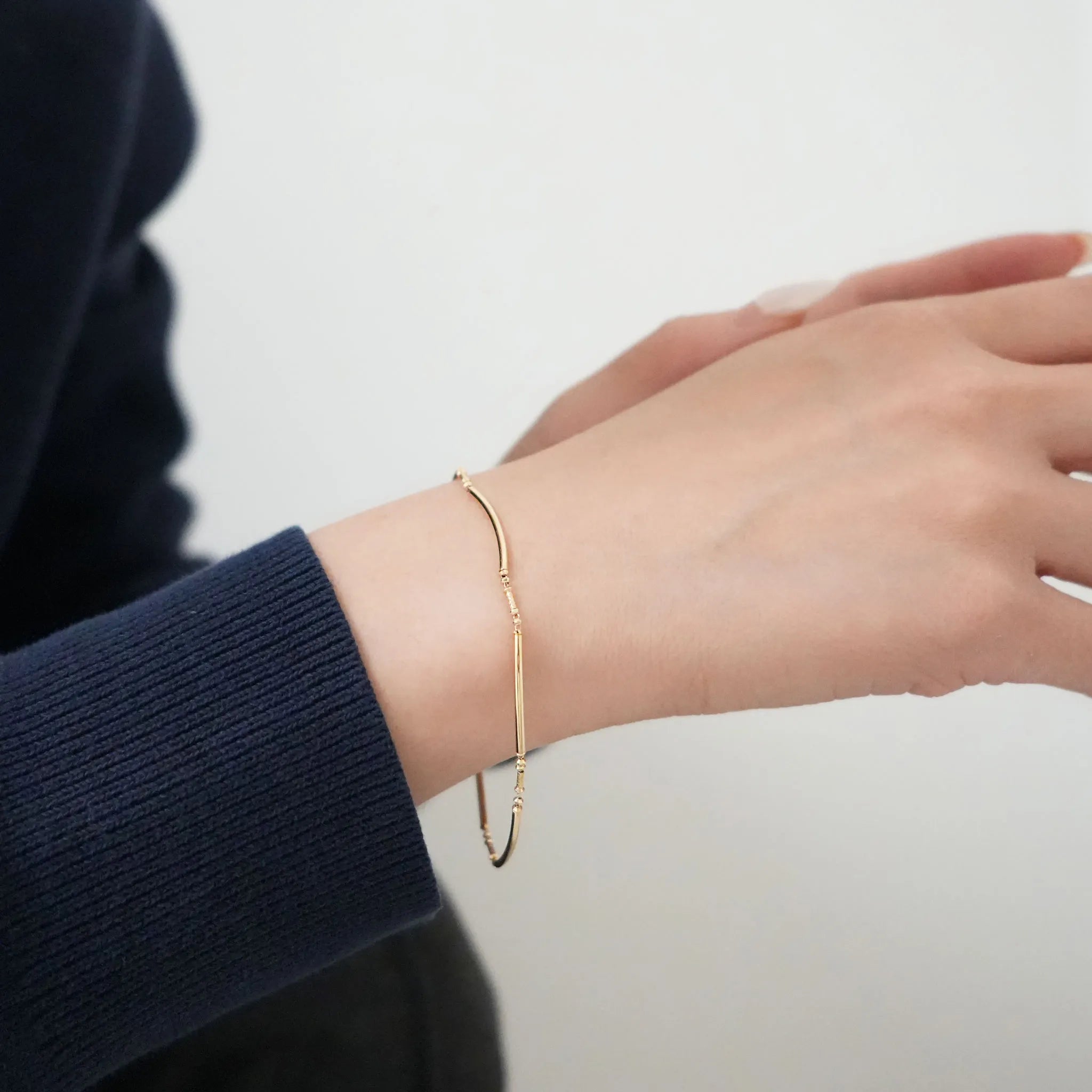 K18ブレスレット(K18イエローゴールド/カットパーツ/18cm)《WBCY4297》