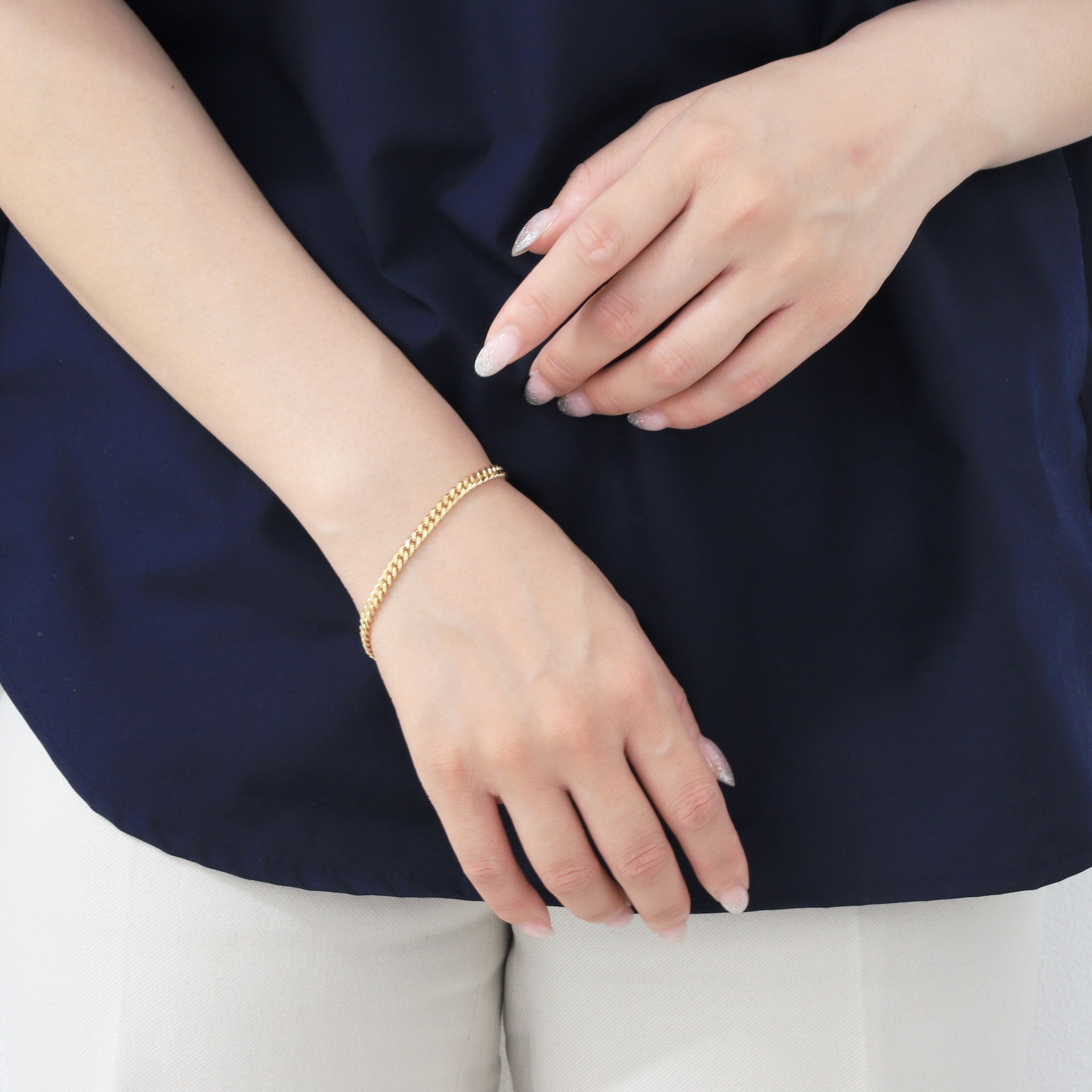 【5点限定】K18イエローゴールドブレスレット(喜平2面シングルカット/10g/18cm)≪JBCY2042≫