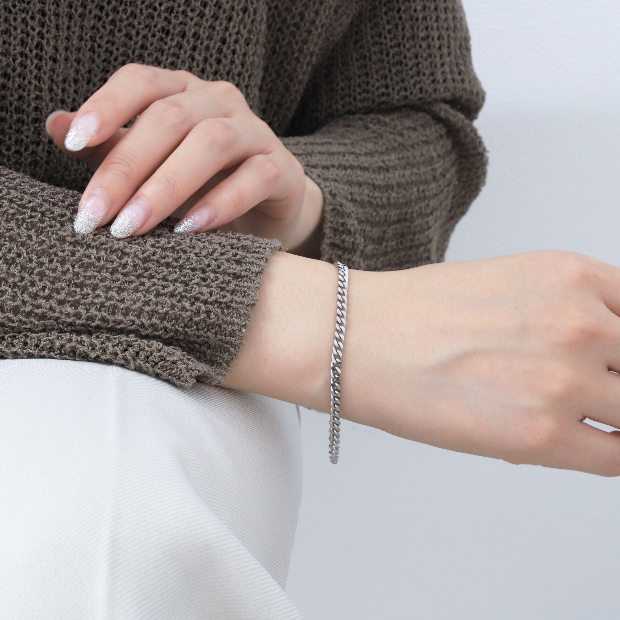 【5点限定】プラチナブレスレット(喜平/2面シングルカット/10g/18cm)≪JBCY2035≫