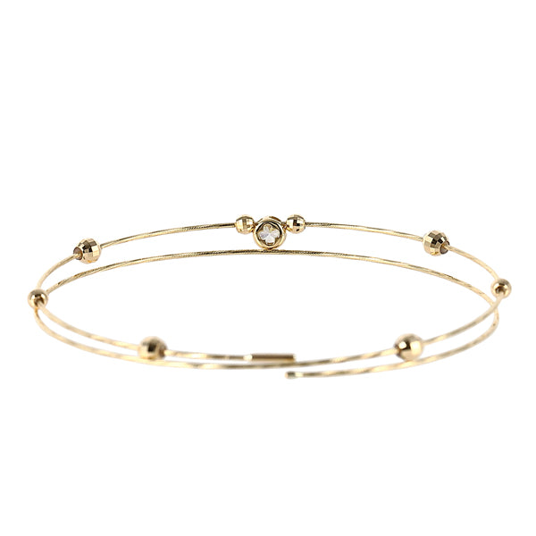 キュービックジルコニア K18ブレスレット(モンプレジール/フリーサイズ)《WBCZ4014》