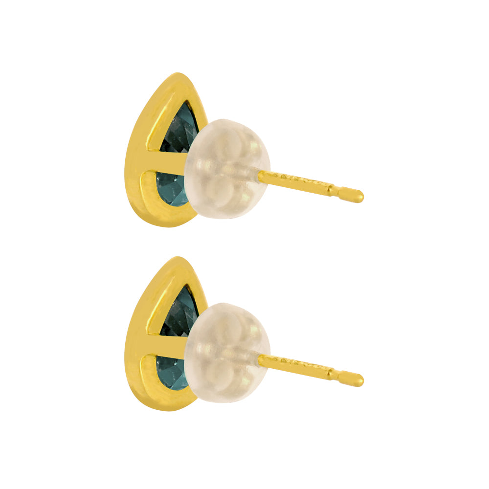 アレキサンドライト K18ピアス(クレサンベール/1カラットUP/ペアシェイプ/フクリン/6月誕生石)《WEPA3585》