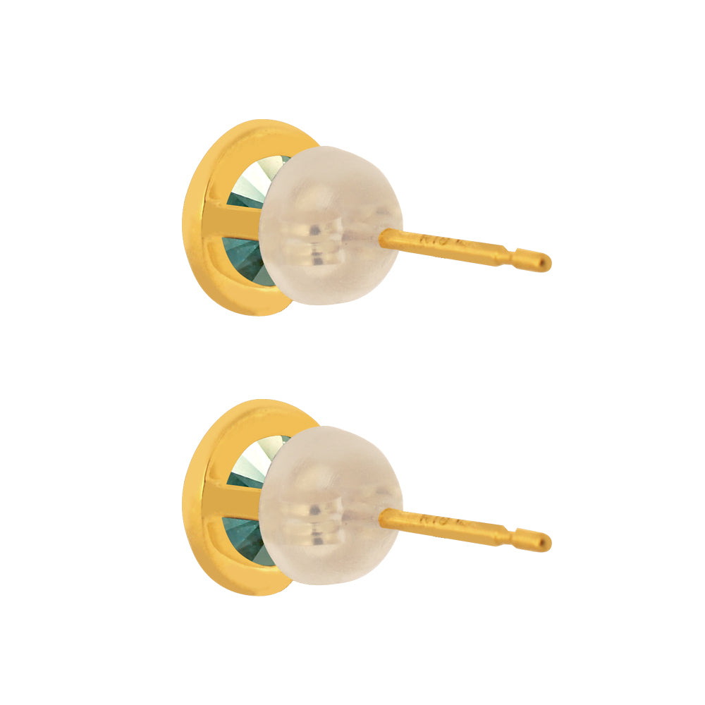 アレキサンドライト K18ピアス(クレサンベール/1カラットUP/フクリン/6月誕生石)《WEPA3588》