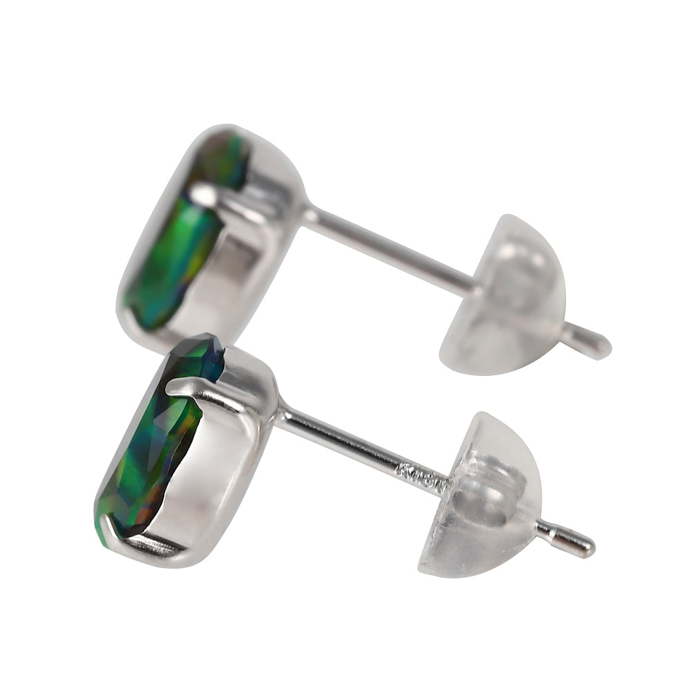 ブラックオパール K18ピアス(クレサンベール/オーバル/10月誕生石)《WEPB4101》