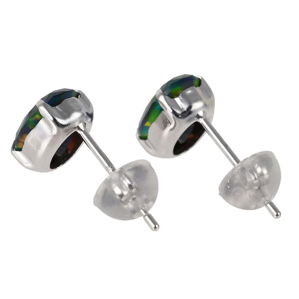 ブラックオパール K18ピアス(クレサンベール/オーバル/10月誕生石)《WEPB4101》