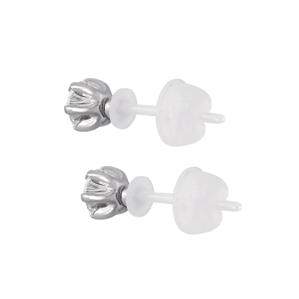 ダイヤモンド プラチナセラミックピアス(計0.4カラット/スタッド/4月誕生石)《WEPD1112》