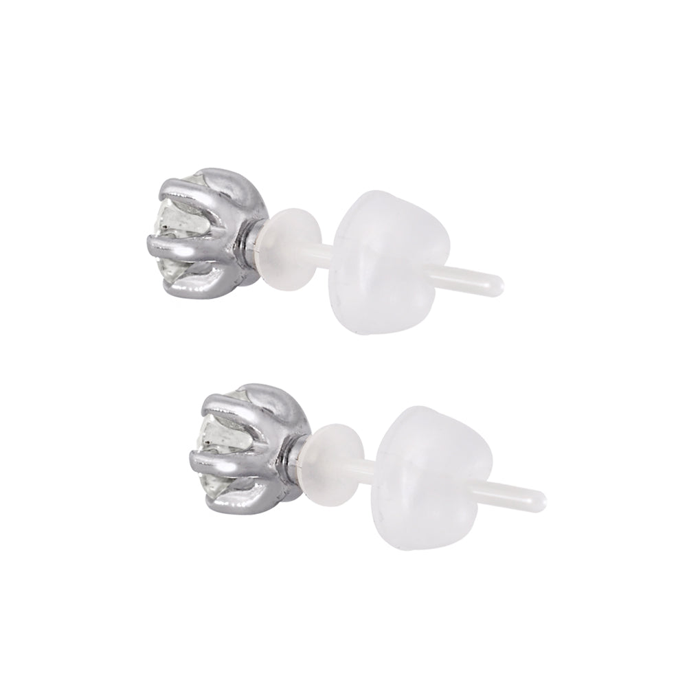 ダイヤモンド プラチナセラミックピアス(計0.6カラット/スタッド/4月誕生石)《WEPD1113》