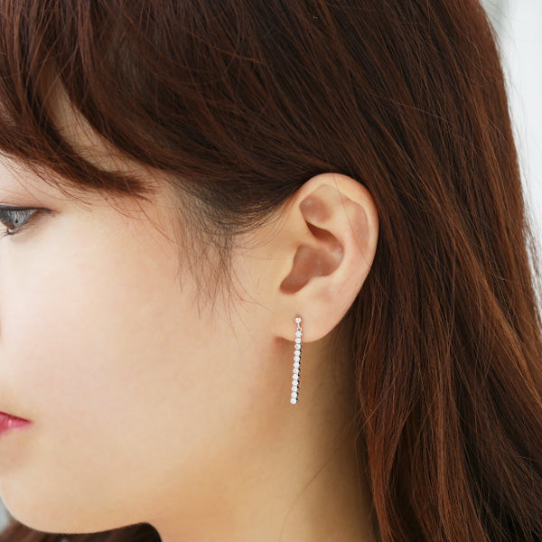 ダイヤモンド プラチナピアス(計0.5カラット/テニス/ライン/4月誕生石)《WEPD3469》