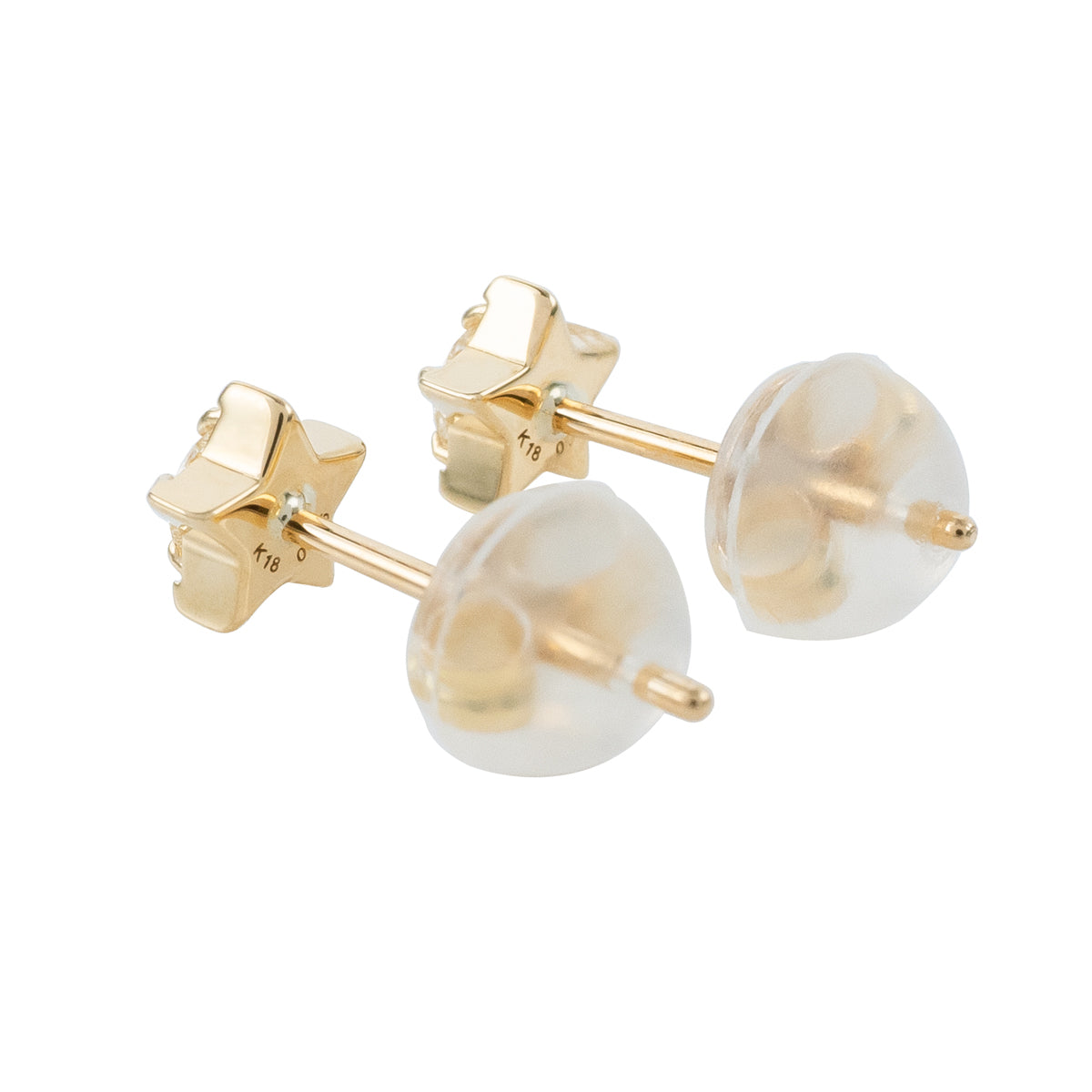 ダイヤモンド K18ピアス(計0.12カラット/スタッド/スターモチーフ/ブリリアントタイム/4月誕生石)《WEPD4140》