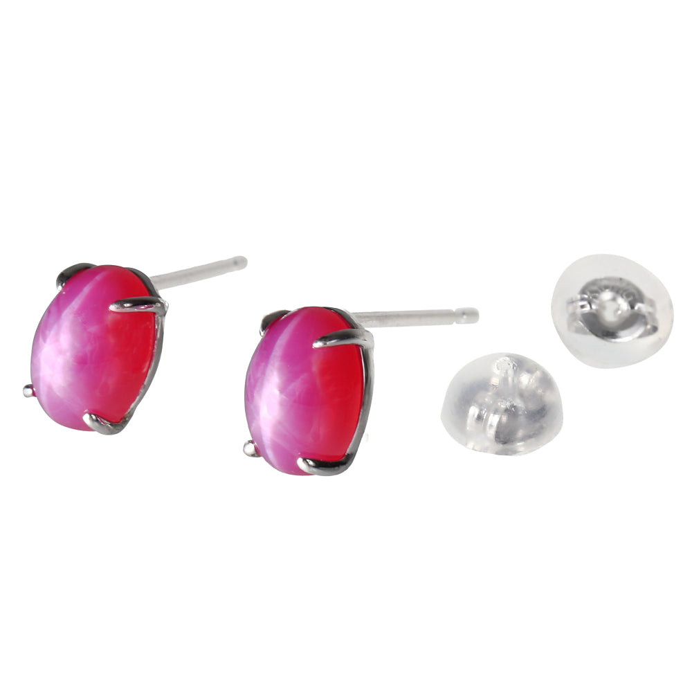 スタールビー K18ピアス(クレサンベール/オーバル/7月誕生石)《WEPH4101》