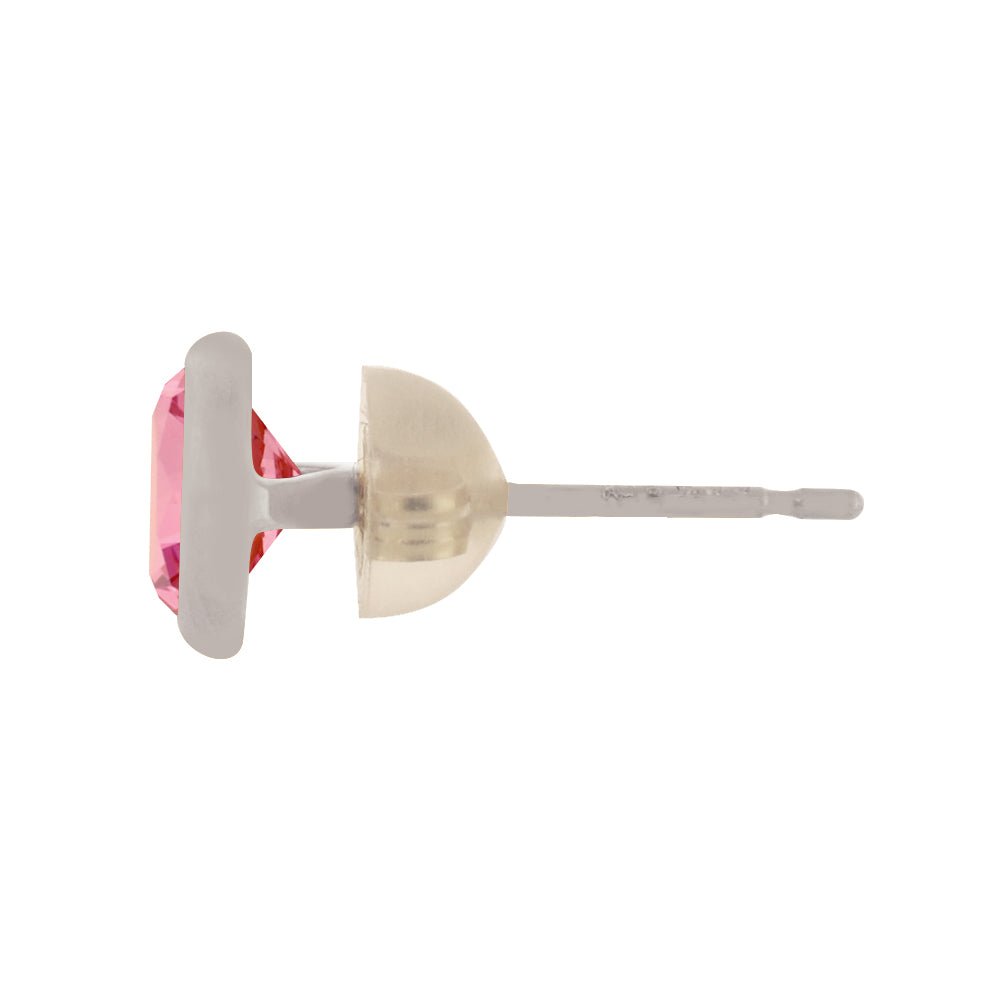 ピンクサファイア プラチナピアス(クレサンベール/1カラットUP/フクリン/9月誕生石)《WEPM3602》