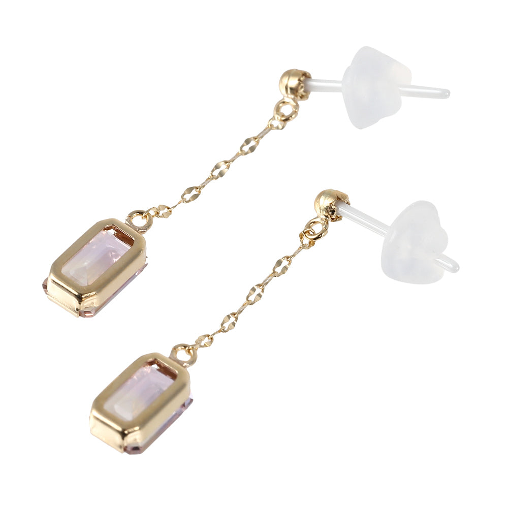 アメトリン K18セラミックピアス(オクタゴンカット)《WEPN4053》