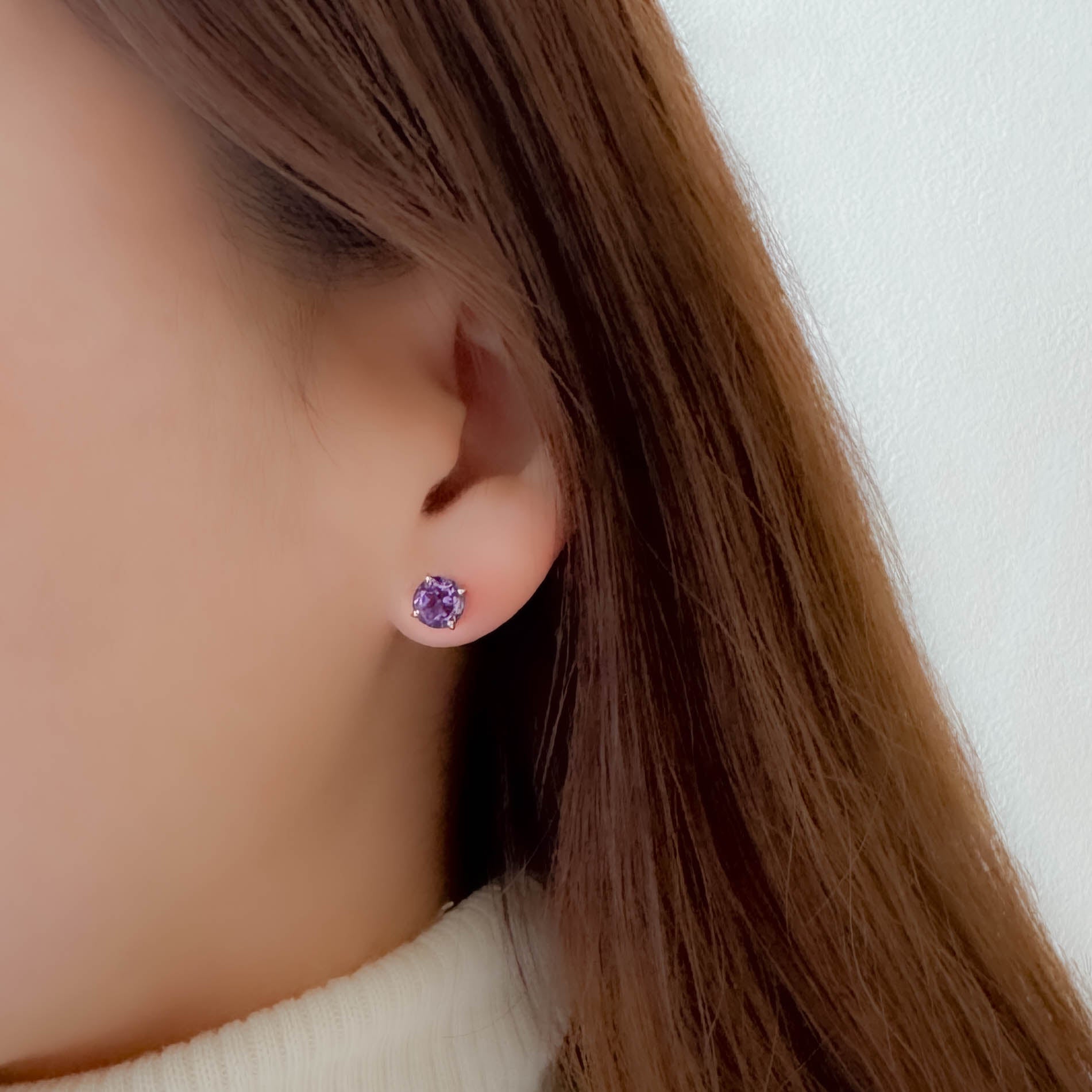 PT アメシストピアス(スタッド/計2.0ct/2月誕生石)《WEPN4220》