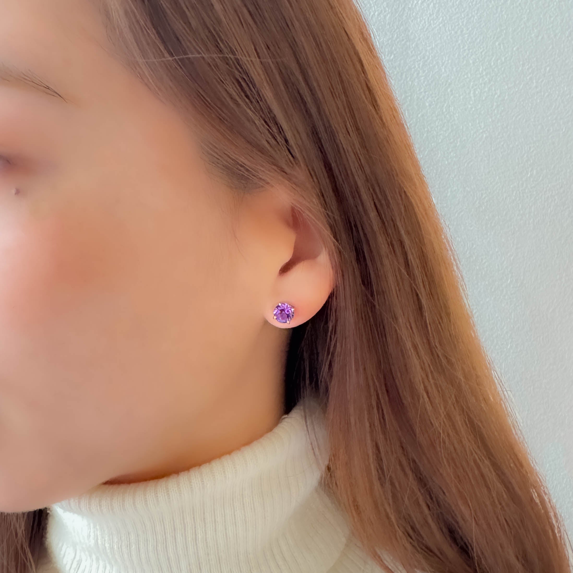 PT アメシストピアス(スタッド/計2.0ct/2月誕生石)《WEPN4220》