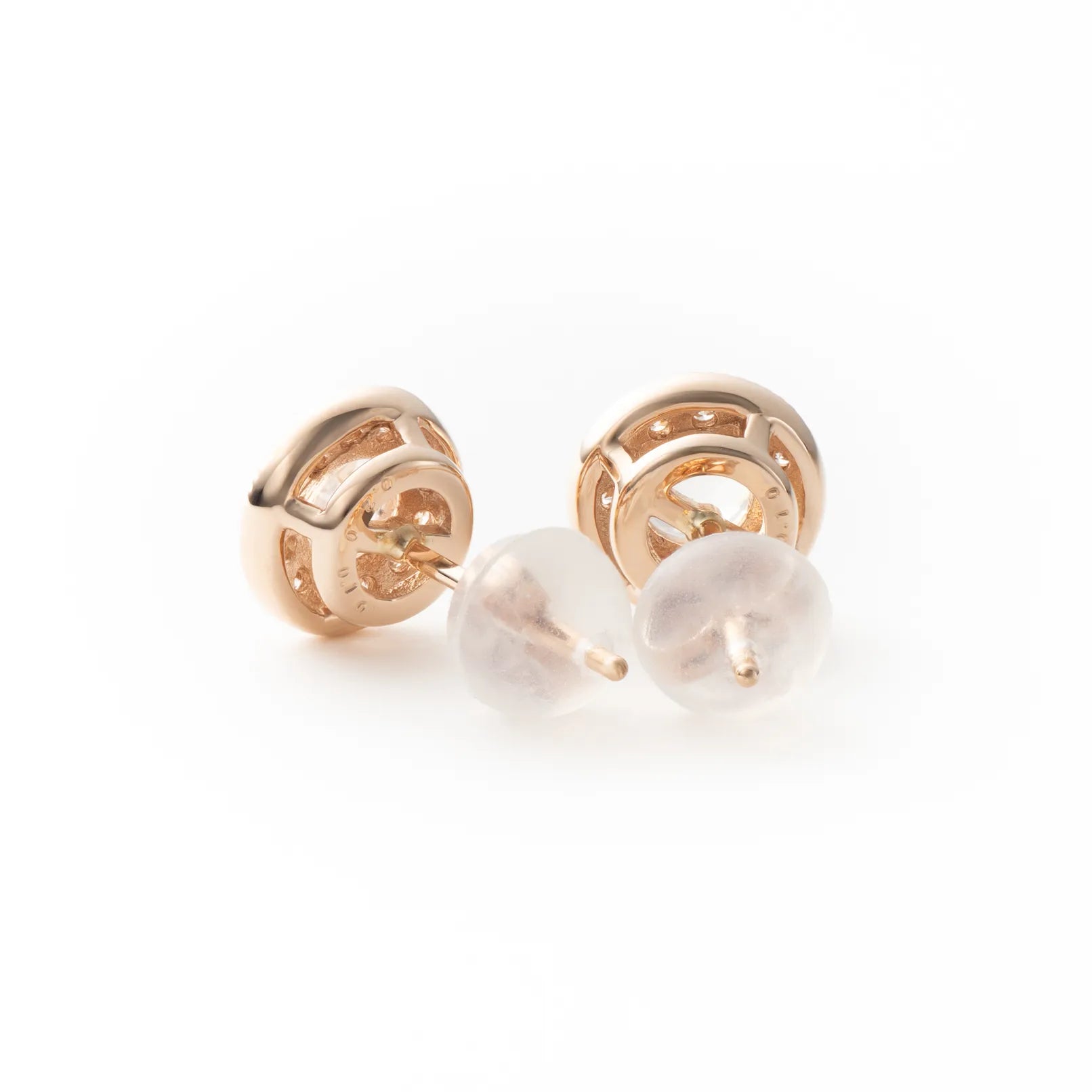 アンデシンラブラドライト/ダイヤモンド K18ピアス(スタッド/ラウンドカット/ピンクゴールド)《WEPN4294》