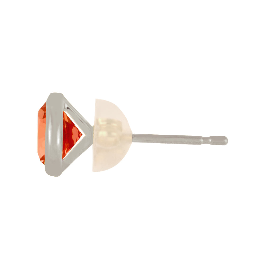 パパラチアサファイア プラチナピアス(クレサンベール/1カラットUP/オーバル/フクリン/9月誕生石)《WEPP3600》