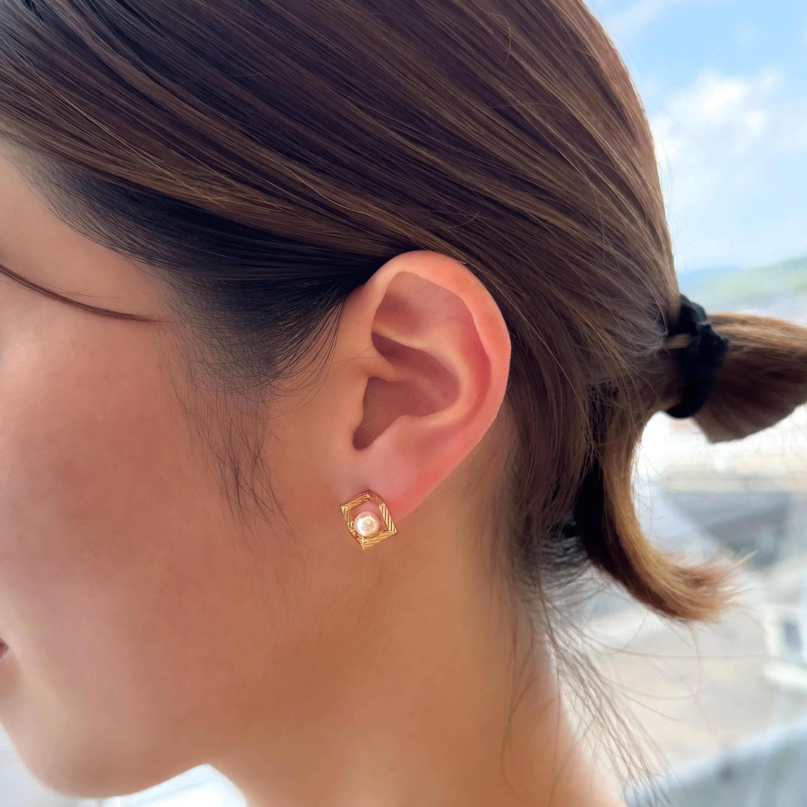 パール K18ピアス(コネクトシリーズ/5mm珠)《WEPQ4284》