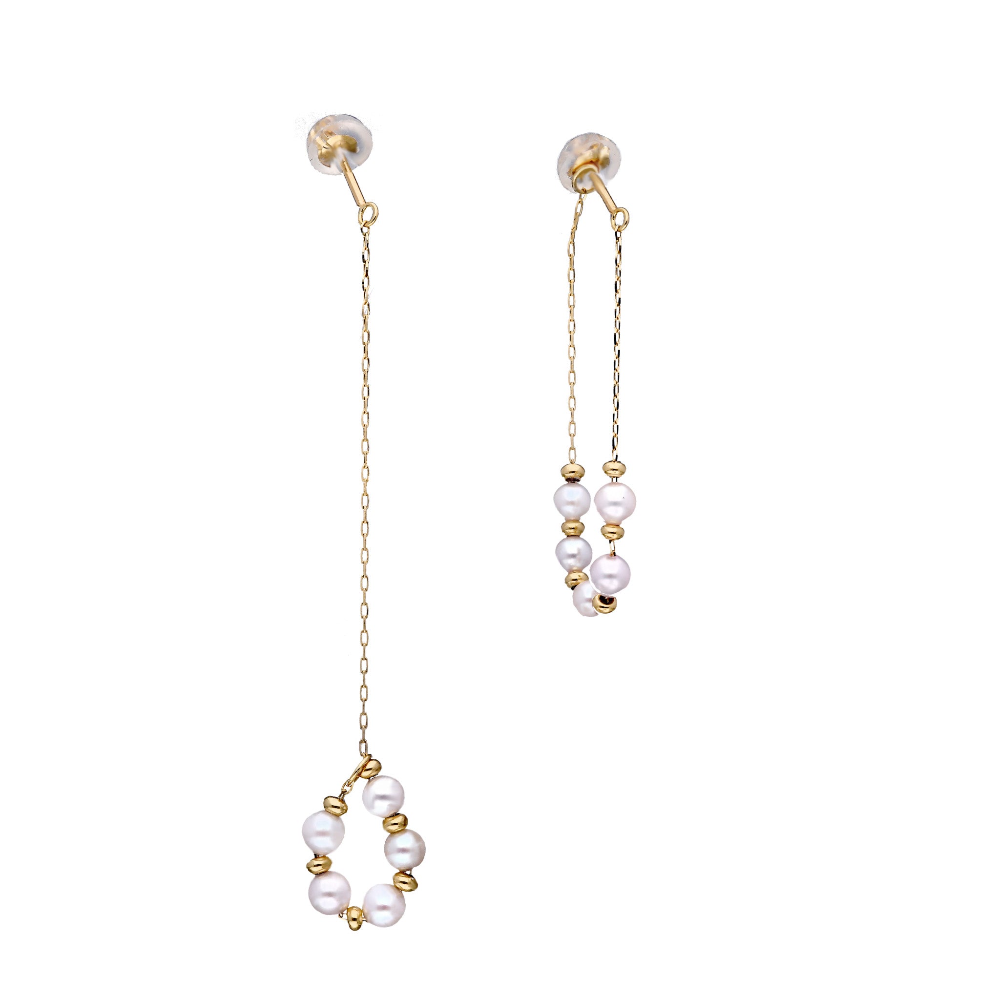 パール K18ピアス(プチロンパール/アコヤ真珠)《WEPQ4285》