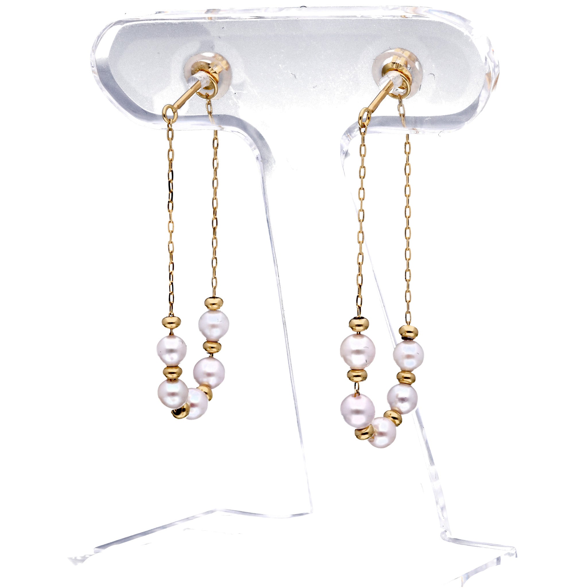 パール K18ピアス(プチロンパール/アコヤ真珠)《WEPQ4285》