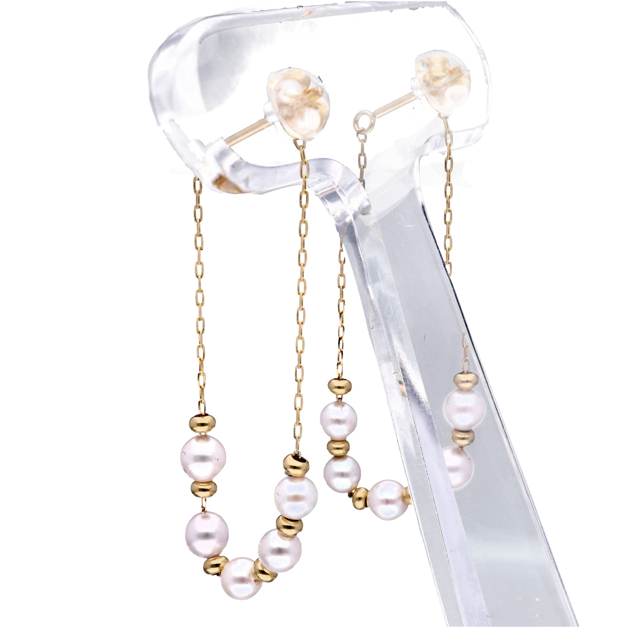 パール K18ピアス(プチロンパール/アコヤ真珠)《WEPQ4285》