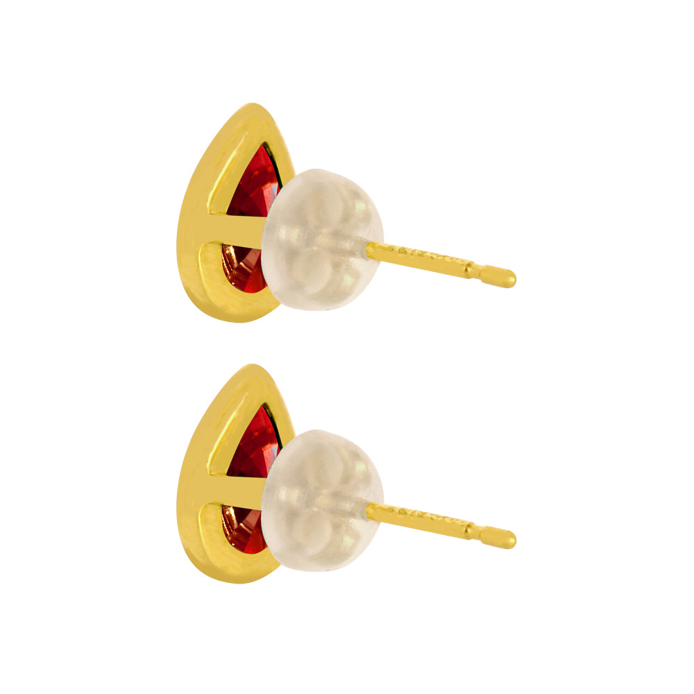 ルビー K18ピアス(クレサンベール/1カラットUP/ペアシェイプ/フクリン/7月誕生石)《WEPR3585》