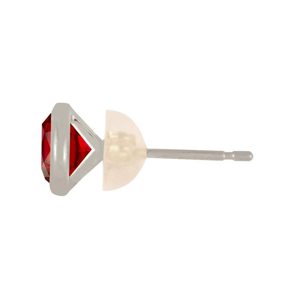 ルビー PTピアス(クレサンベール/1カラットUP/オーバル/フクリン/7月誕生石)《WEPR3600》