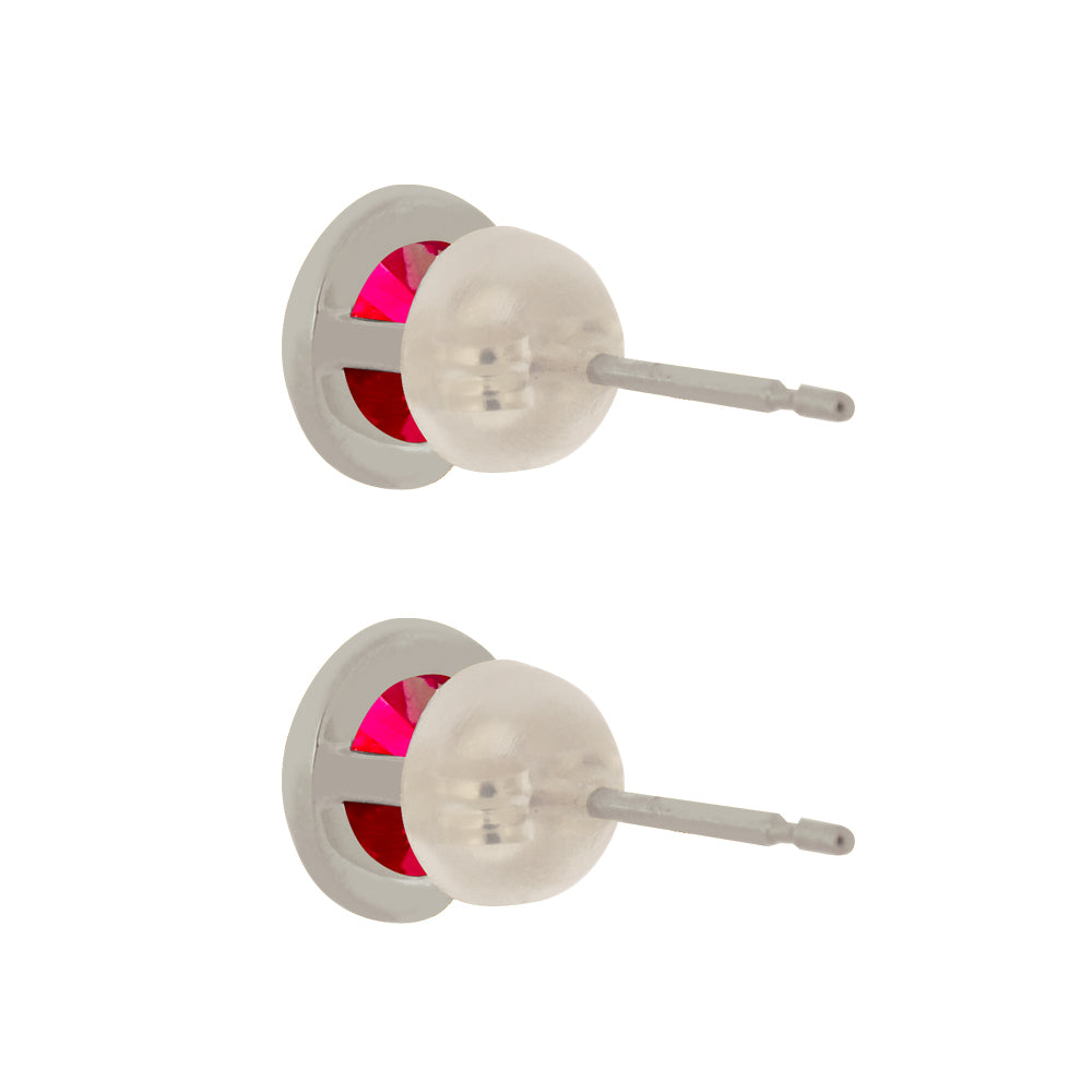 ルビー プラチナピアス(クレサンベール/1カラットUP/フクリン/7月誕生石)《WEPR3602》