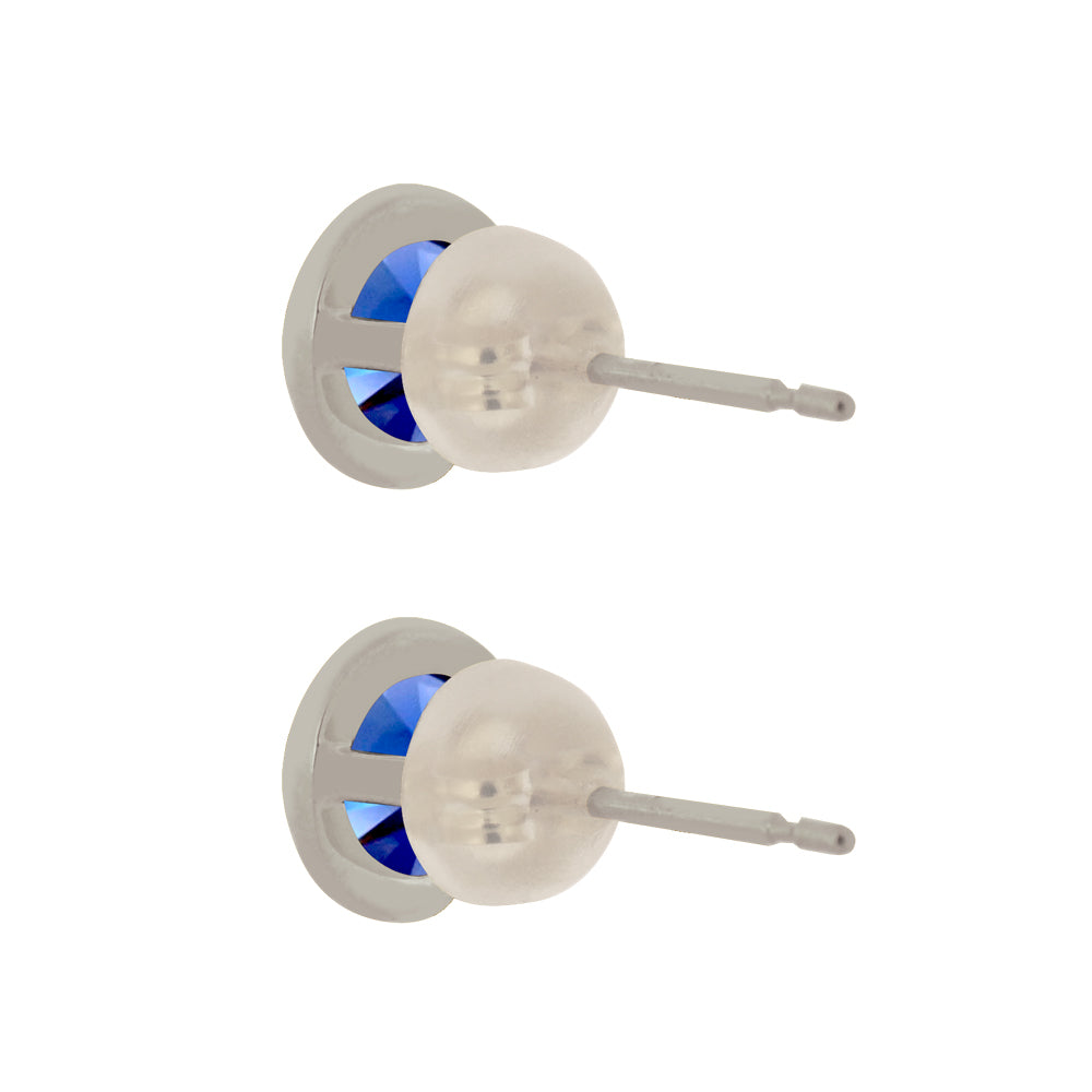 ブルーサファイア プラチナピアス(クレサンベール/1カラットUP/フクリン/9月誕生石)《WEPS3602》