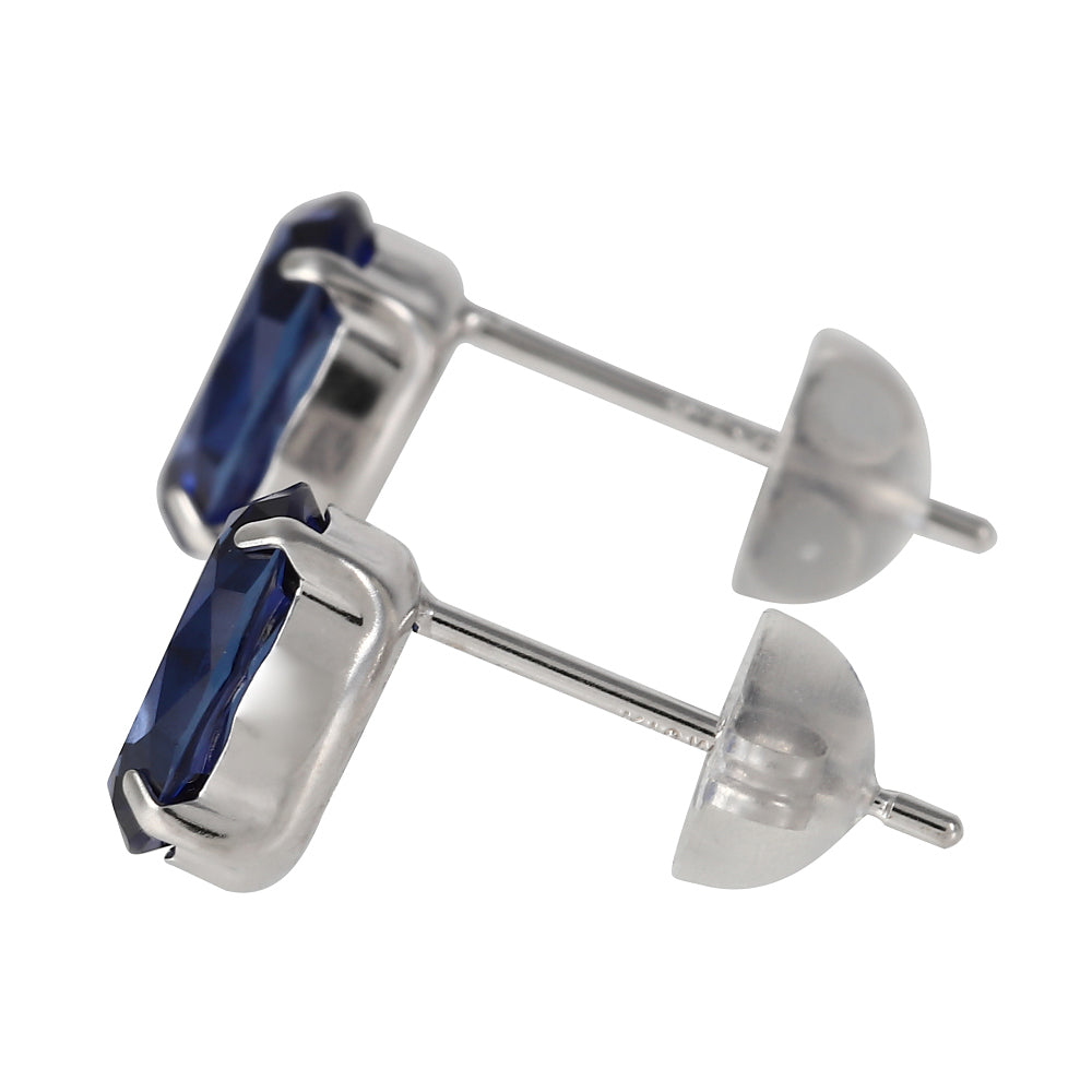 ブルーサファイア K18ピアス(クレサンベール/オーバル/9月誕生石)《WEPS4101》