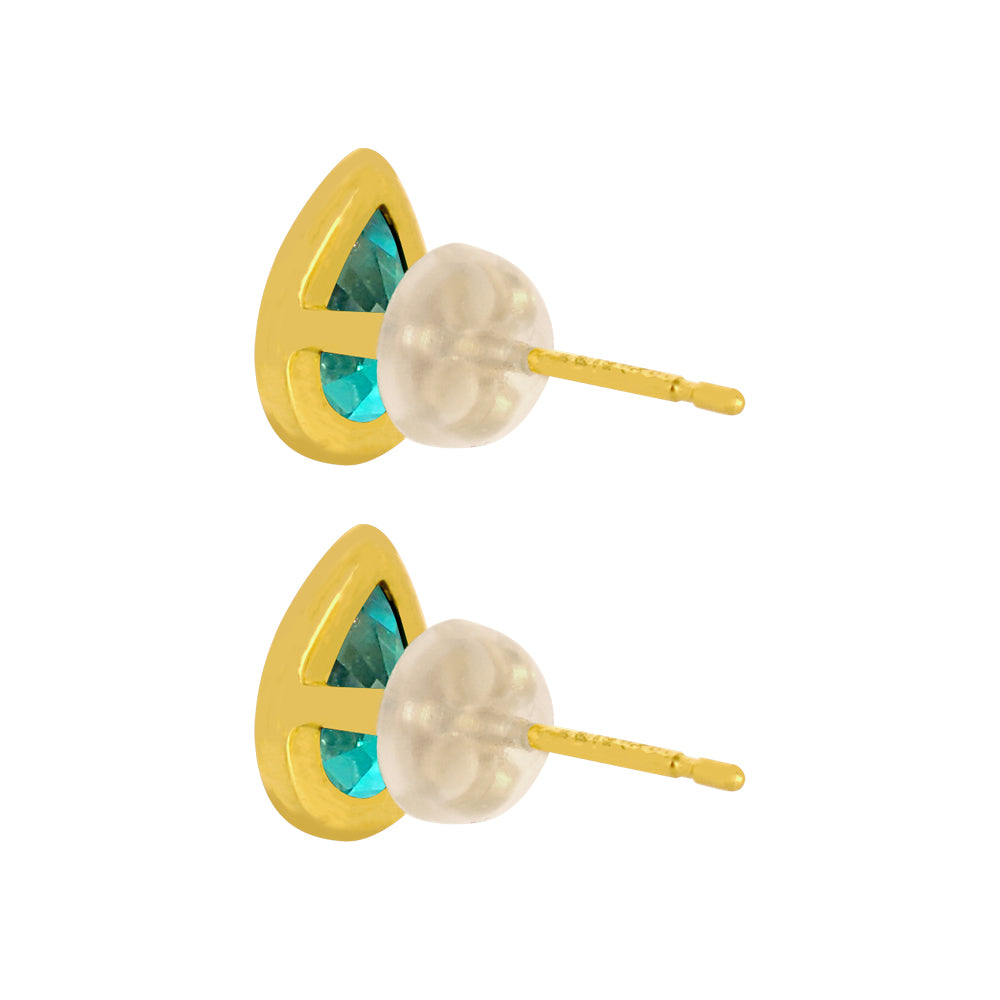 グリーンクリソベリル K18ピアス(クレサンベール/1カラットUP/ペアシェイプ/フクリン)《WEPV3585》