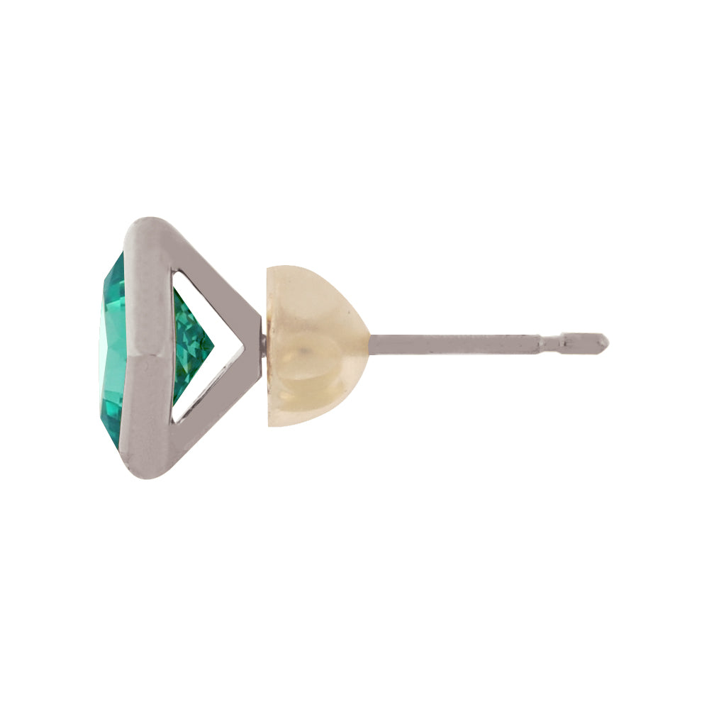 グリーンクリソベリル プラチナピアス(クレサンベール/1カラットUP/プリンセス/フクリン)《WEPV3601》