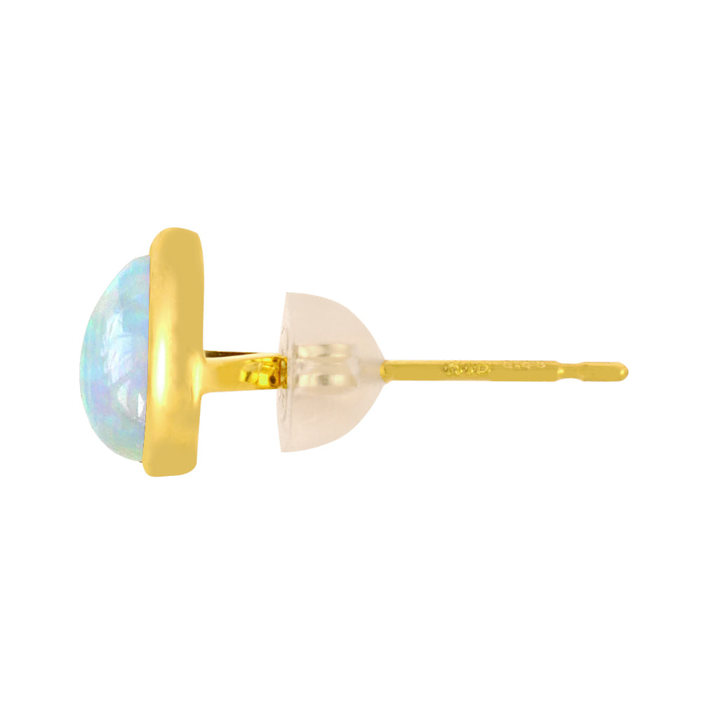 ウォーターオパール K18ピアス(クレサンベール/1カラットサイズ/ペアシェイプ/カボションカット/フクリン/10月誕生石)《WEPW3585》