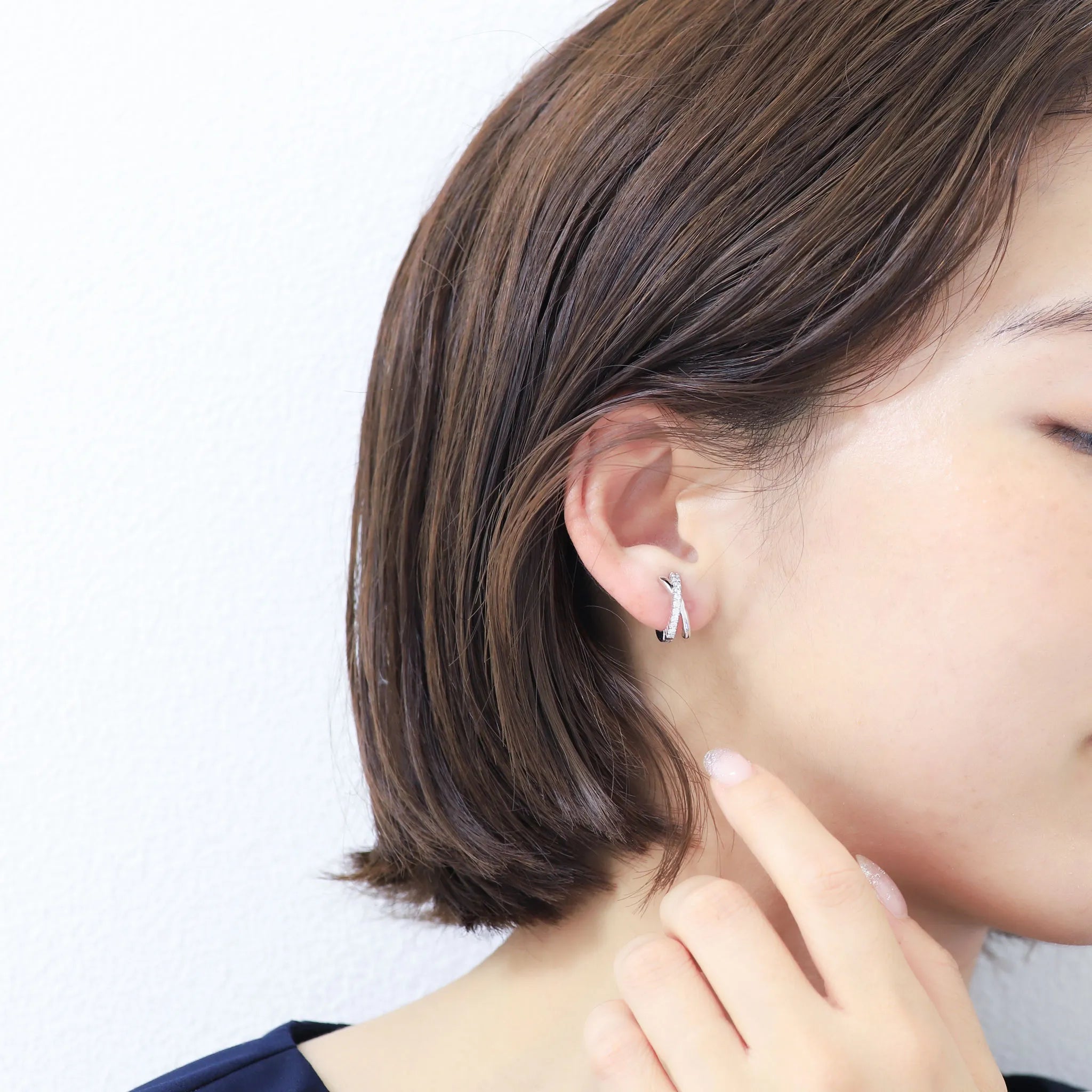 ダイヤモンド K18イヤリング(計0.3カラット/ピアリング/4月誕生石)《WESD3723》