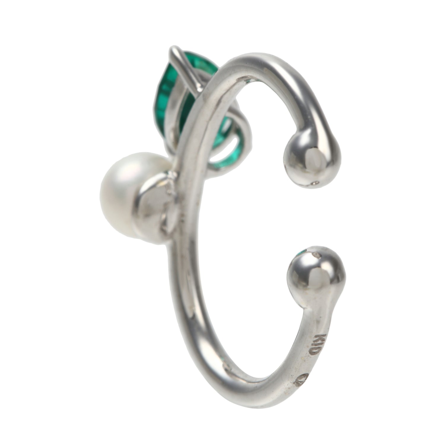 エメラルド K10イヤーカフ(クレサンベール/モンプレジール/5月誕生石)《WESE4000》