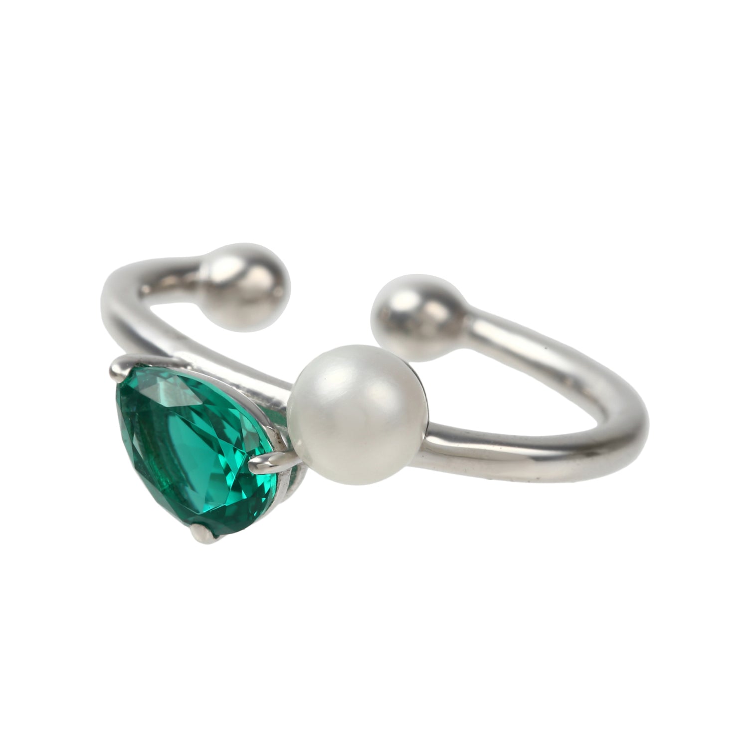 エメラルド K10イヤーカフ(クレサンベール/モンプレジール/5月誕生石)《WESE4000》