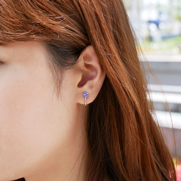 タンザナイト K18 /シルバーイヤリング(12月誕生石)《WESN3336》