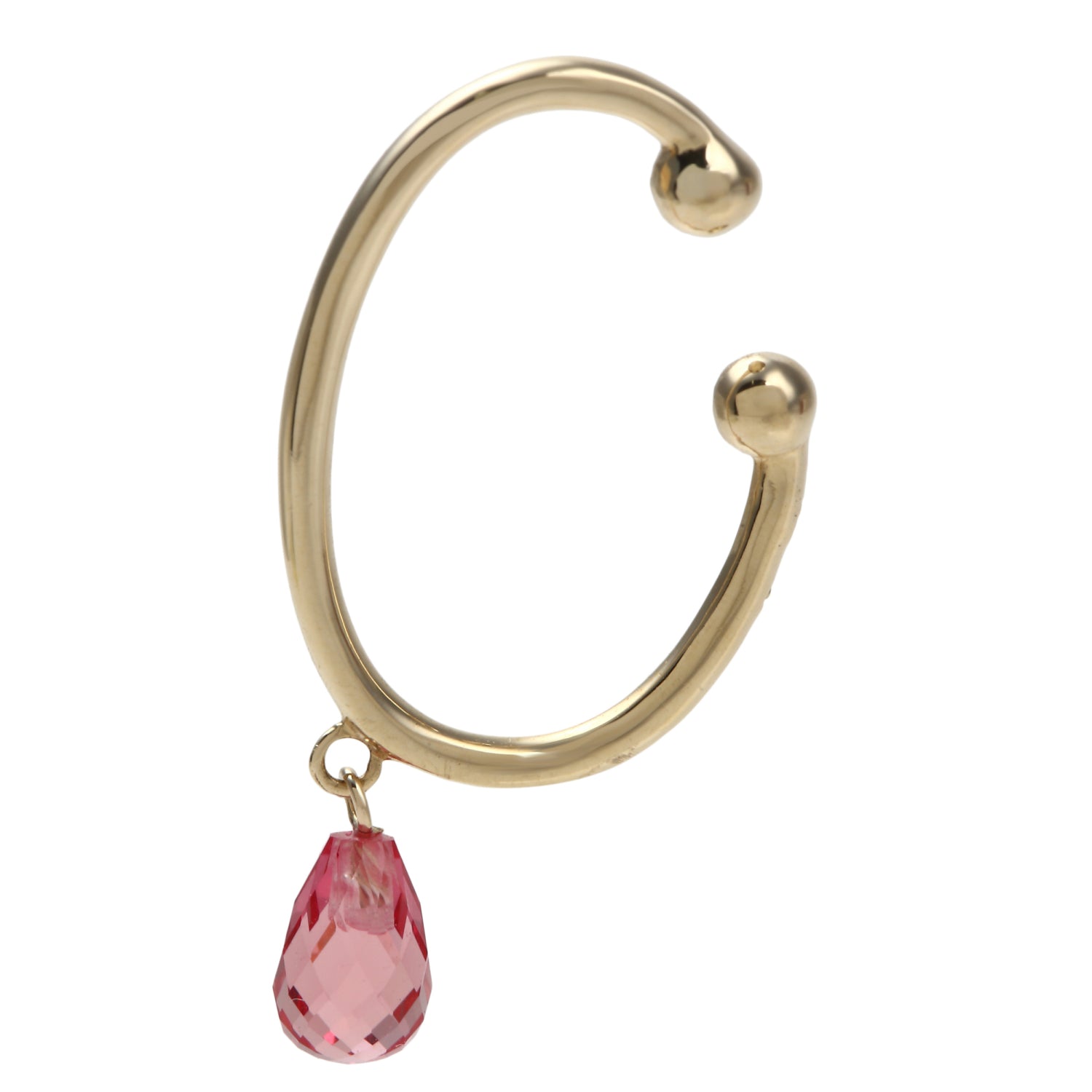 パパラチアサファイア K10イヤーカフ(クレサンベール/ブリオレット/モンプレジール/9月誕生石)《WESP4001》