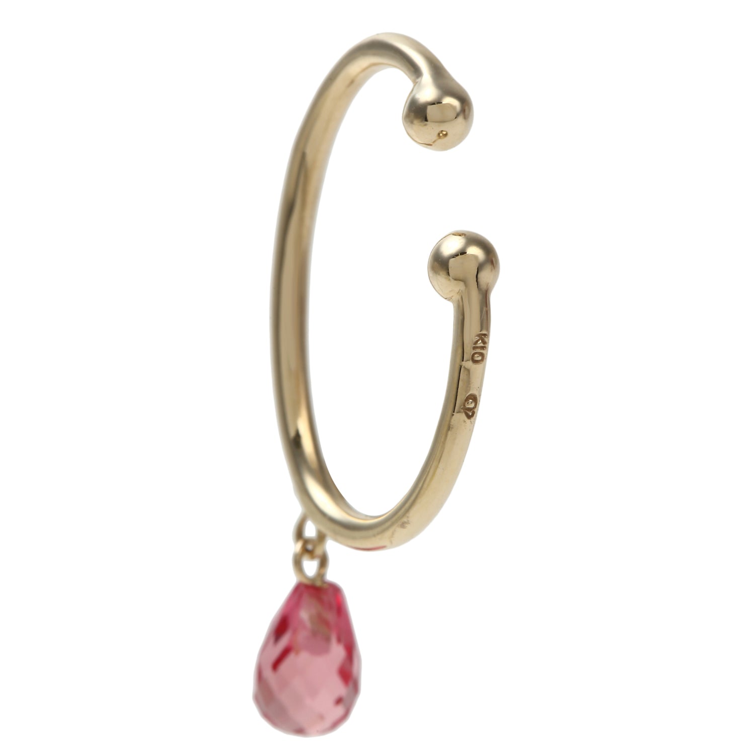 パパラチアサファイア K10イヤーカフ(クレサンベール/ブリオレット/モンプレジール/9月誕生石)《WESP4001》